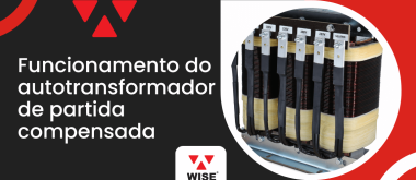 Imagem ilustrativa explicando como funciona o autotransformador de partida compensada em motores trifásicos industriais.