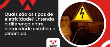 Arte de capa do artigo sobre os tipos de eletricidade, com destaque para eletricidade estática, dinâmica e imagem de instalação elétrica.